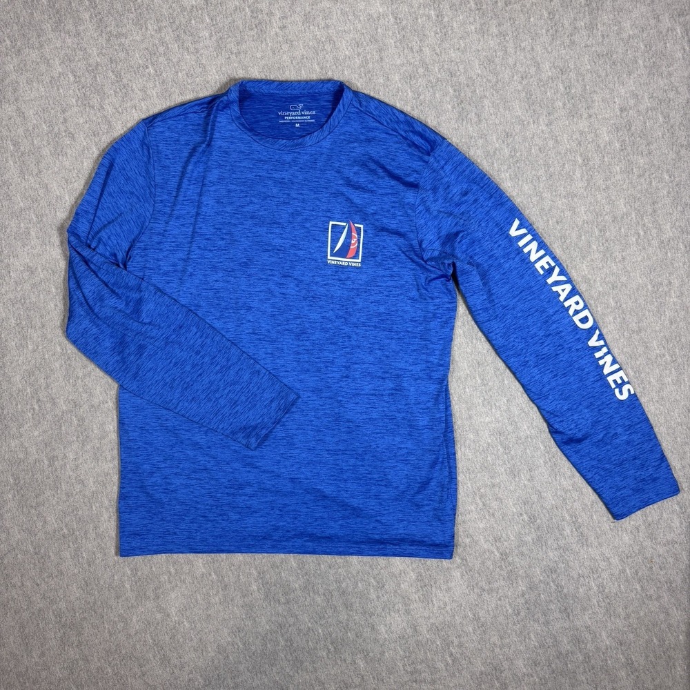 VINEYARD VINES Performance Mens Medium Blue Long Sleeve Stretch Sail